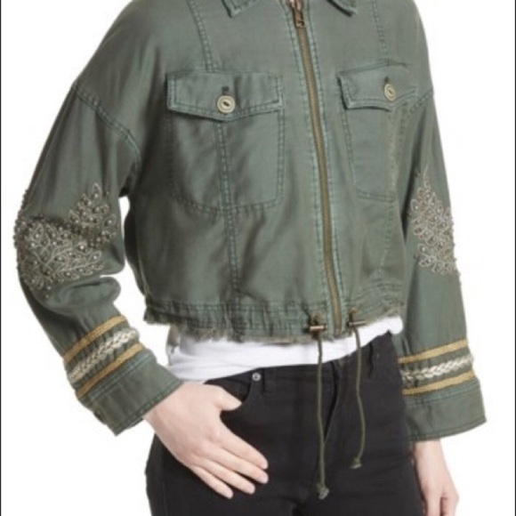 Free People Cropped Embellished Military Jacket - Picture 3 of 8